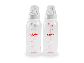 Pigeon Peristaltic Rpp Nursing Bottle Medium Nipple (240ml, White, Pack of 2)